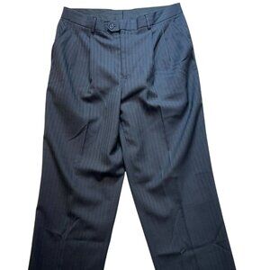 Bertucci Men's Office Dress Pants Pleated Front Size 34x32  Dark Blue Stripe